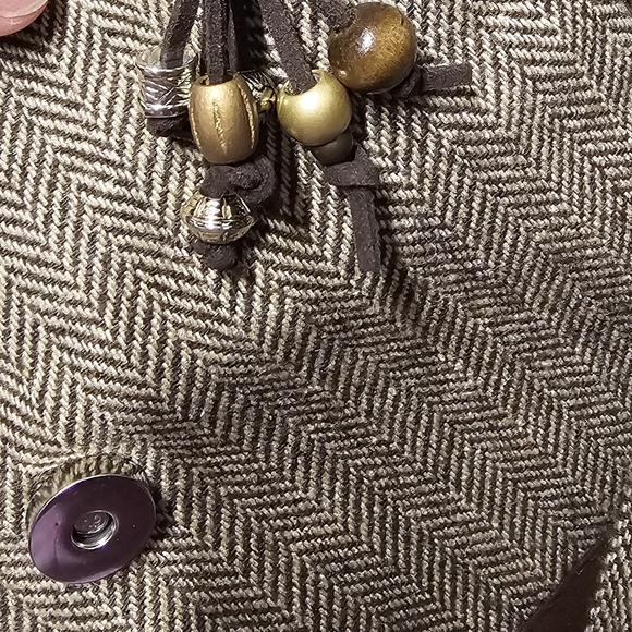 EUC 3-Piece Set Crossbody Wristlet Wallet Change Purse Pouch Herringbone Brown - Picture 7 of 14